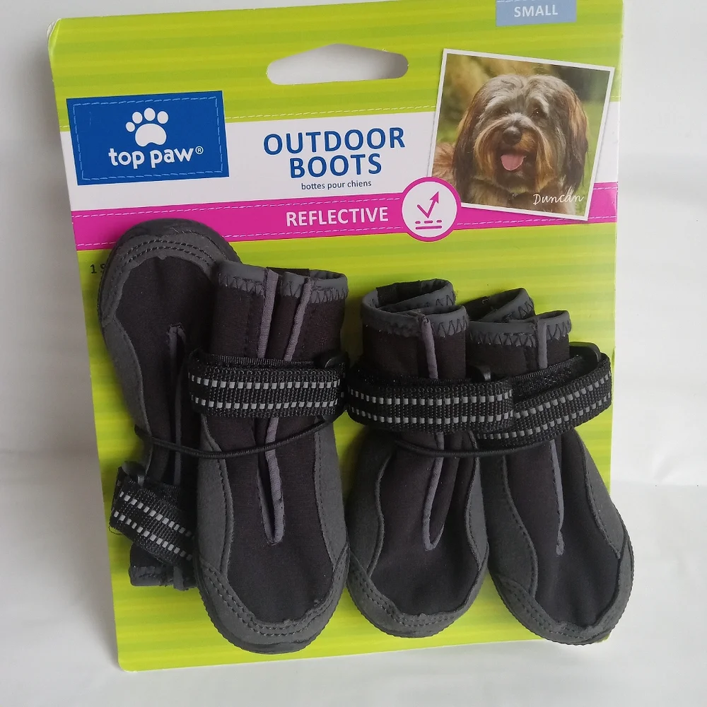 Top Paw Reflective Outdoor Dog Boots - Black